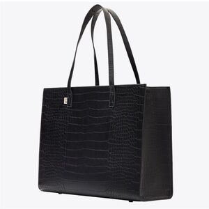 BEIS Black Croc-Embossed LARGE WORK Tote